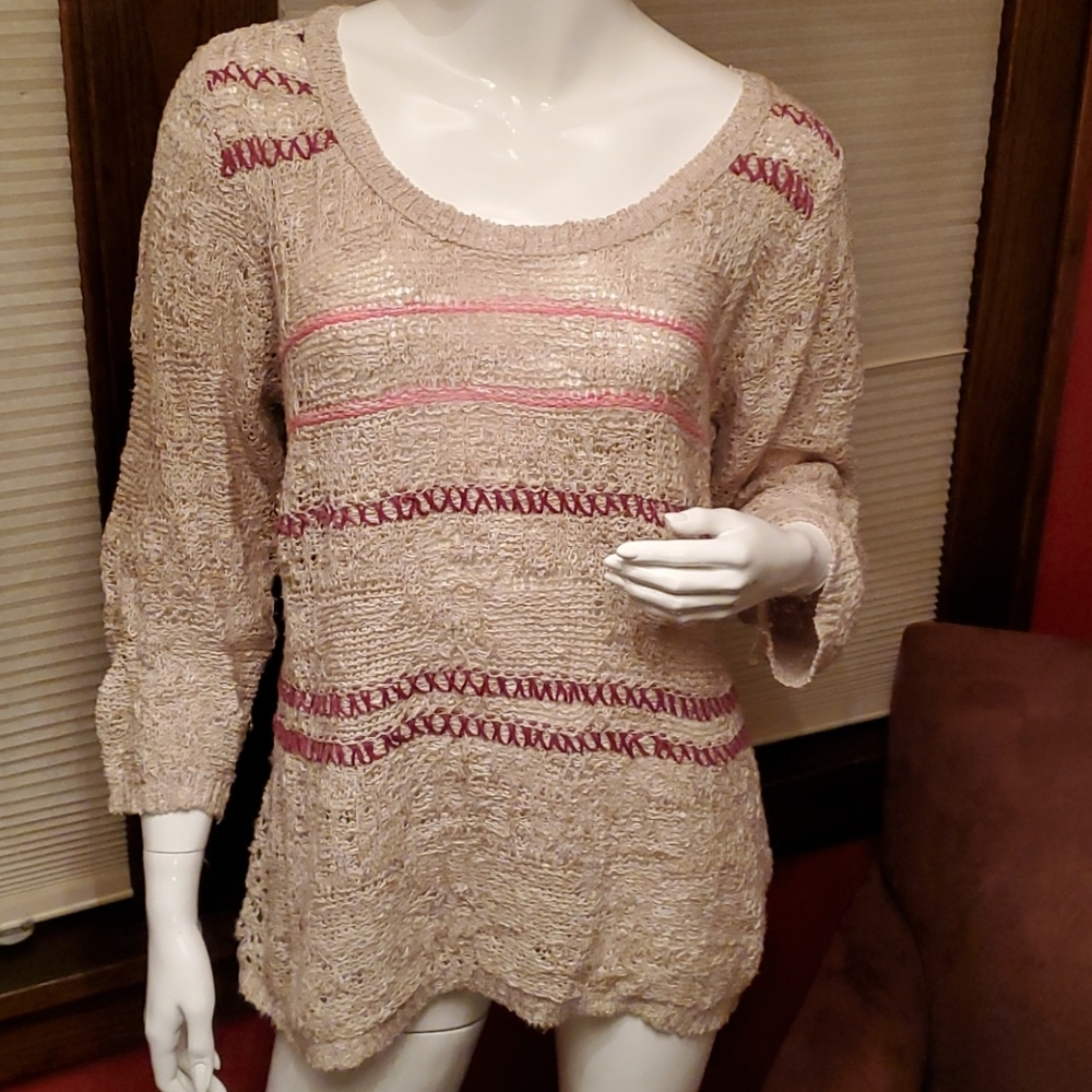 Maurices Crochet Cream Sweater
